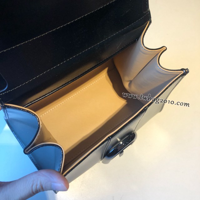 Delvaux頂級原單brilliant box皮黑槍色手提女包 德爾沃專櫃brilliant小號手袋 bxs1101